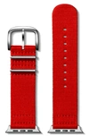Shinola Men's Nylon Smart Watch Strap In Red Silver