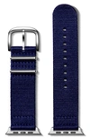 Shinola Men's 20mm Nylon Strap For Apple Watch In Dark Navy