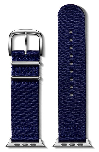 Shinola Men's 20mm Nylon Strap For Apple Watch In Dark Navy