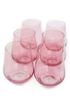 Estelle Set Of 6 Stemless Wineglasses In Rose