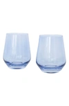 Estelle Set Of 2 Stemless Wineglasses In Blue