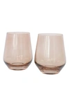 Estelle Set Of 2 Stemless Wineglasses In Amber Smoke