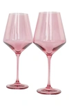 Estelle Set Of 2 Stem Wineglasses In Rose