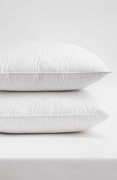 Allied Home Hotel Luxe Set Of 2 Herringbone Quilted Pillows In White