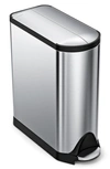 Simplehuman 45l Butterfly Step Trash Can In Brushed