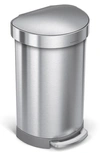 Simplehuman 45l Semi Round Step Can In Brushed