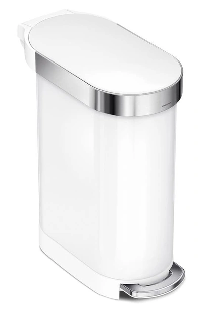 Simplehuman 45l Slim Step Can In White