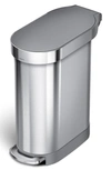 Simplehuman 45l Slim Step Can In Brushed