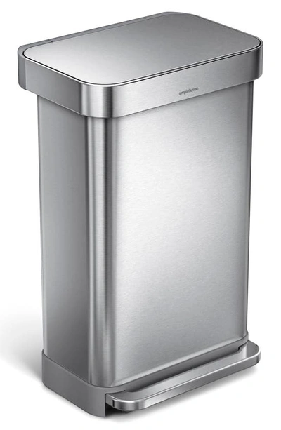 Simplehuman 45l Rectangular Step Can In Brushed