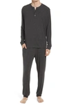 Eberjey Henry Long-sleeved Stretch-jersey Pyjama Set In Charcoal Heather