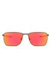 Oakley Ejector Rectangle-frame Sunglasses In Matte Gunmetal/prizm Ruby