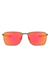 Oakley Ejector Rectangle-frame Sunglasses In Matte Gunmetal/ Prizm Ruby