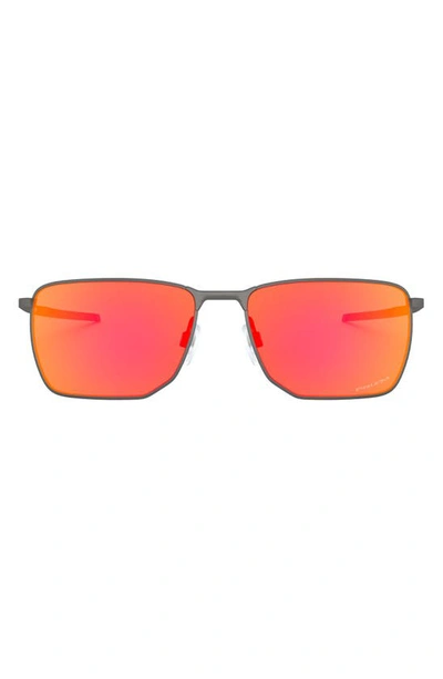 Oakley Ejector Rectangle-frame Sunglasses In Matte Gunmetal/prizm Ruby