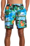 Rvca Tropical Print Board Shorts In Multi