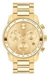 Movado Men's Bold Verso Yellow Ionic Gold-tone Plated Steel Bracelet Watch 44mm In Gold / Gold Tone / Yellow