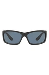 Costa Del Mar 62mm Polarized Wraparound Sunglasses In Shiny Black