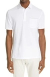 Ermenegildo Zegna Short-sleeve Cotton Polo Shirt In Ivory