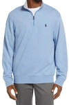 Polo Ralph Lauren Double Knit Jersey Half Zip Pullover In Jamaica Heather