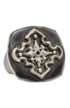 Armenta Men's Romero Blackened Silver Pointed Cross Ring In Silver