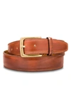 Bosca Amalfi Leather Belt In Amber