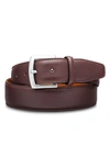 Bosca Castela Leather Belt In Dk Brown