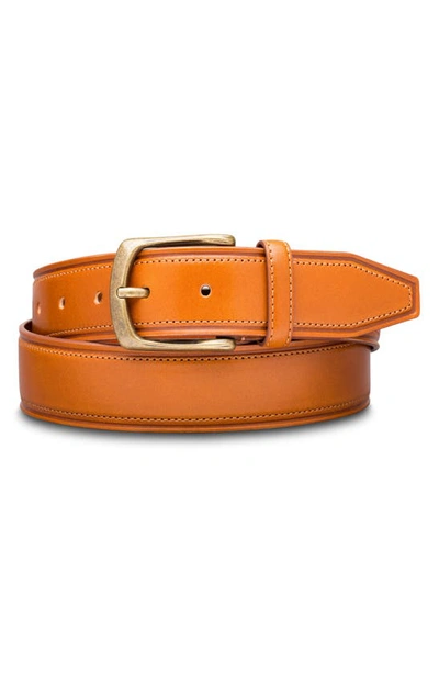 Bosca Palermo Leather Belt In Saddle