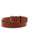 Bosca Sarno Leather Belt In Dk Brown