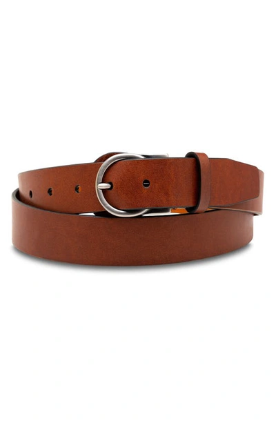 Bosca Sarno Leather Belt In Dk Brown