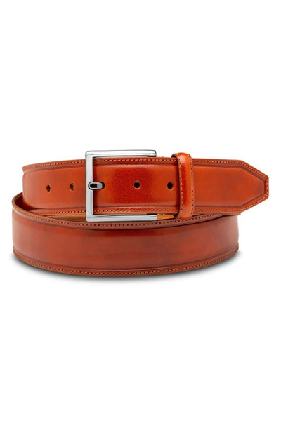 Bosca Salerno Leather Belt In Cognac