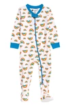Tucker + Tate Babies' Print Fitted One-piece Pajamas In White Rainbow Field
