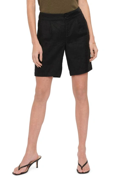 Nydj Modern Linen Blend Bermuda Shorts In Black