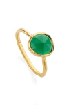 Monica Vinader Siren Semiprecious Stone Stacking Ring In Green Onyx/ Yellow Gold