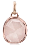 Monica Vinader Rose Gold Plated Vermeil Silver Siren Medium Rose Quartz Bezel Pendant In Rose Gold/ Rose Quartz