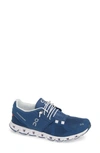 On Women's Cloud Low Top Running Sneakers In Denim/ White