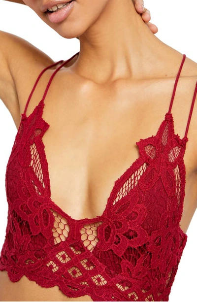 Free People Intimately Fp Adella Longline Bralette In Dark Red