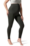 Blanqi Everyday Maternity Belly Support Leggings In Dark Green