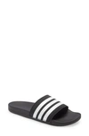 Adidas Originals Adilette Comfort Slide Sandal In Core Black/ White/ Core Black