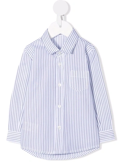 Il Gufo Babies' Striped Cotton Shirt In Blue
