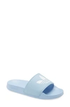 Adidas Originals Adilette Comfort Slide Sandal In Clear Sky/ White/ Clear Sky