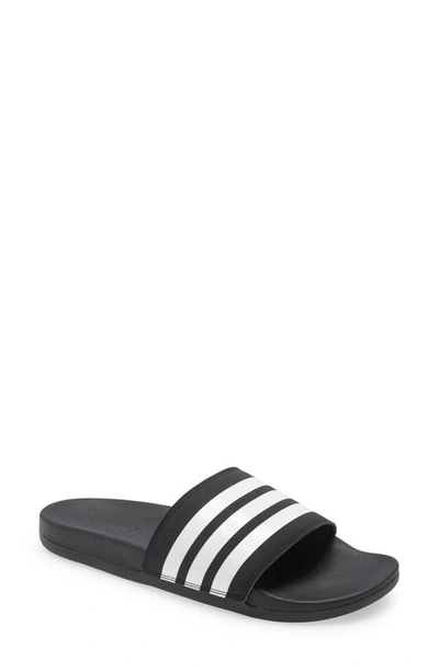Adidas Originals Adilette Comfort Slide Sandal In White/ White/ Core Black