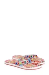 Christian Louboutin Loubi Multicolored Spike Pool Sandals In Transparent/ Multi