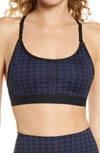 Nike Indy Icon Clash Women's Light-support Padded Houndstooth Sports Bra In Navy