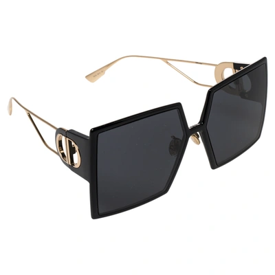 Pre-owned Dior Black Acetate 30montaigne Square Sunglasses