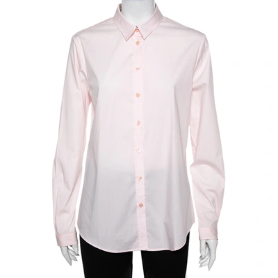Pre-owned Burberry Pink Cotton Button Front Shirt L