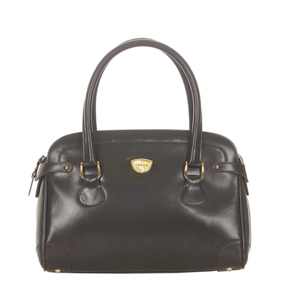 Pre-owned Gucci Black Leather Satchel Bag