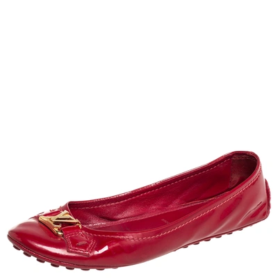 Pre-owned Louis Vuitton Red Patent Leather Ballerina Flats Size 37