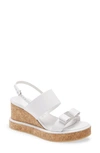 Ferragamo Giudith Leather Wedge Ankle-strap Sandals In White White