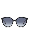 Kate Spade Kimberlyn 56mm Gradient Cat Eye Sunglasses In Black/ Grey Shaded
