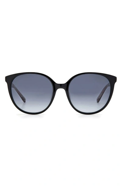 Kate Spade Kimberlyn 56mm Gradient Cat Eye Sunglasses In Black/ Grey Shaded