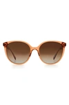 Kate Spade Kimberlyn 56mm Gradient Cat Eye Sunglasses In Crystal Brown/ Brown Gradient